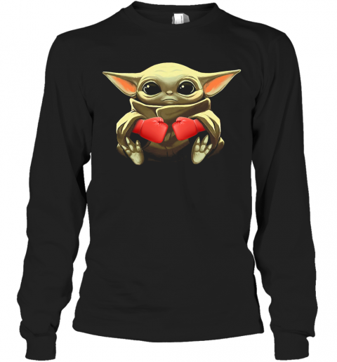 Baby Yoda Boxing T-Shirt Long Sleeved T-shirt 