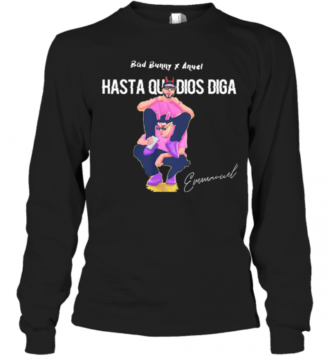 Bad Bunny X Anuel Hasta Que Dios Diga Signature T-Shirt Long Sleeved T-shirt 