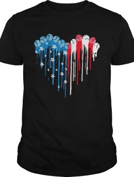 Baseball heart American flag veteran Independence Day shirt