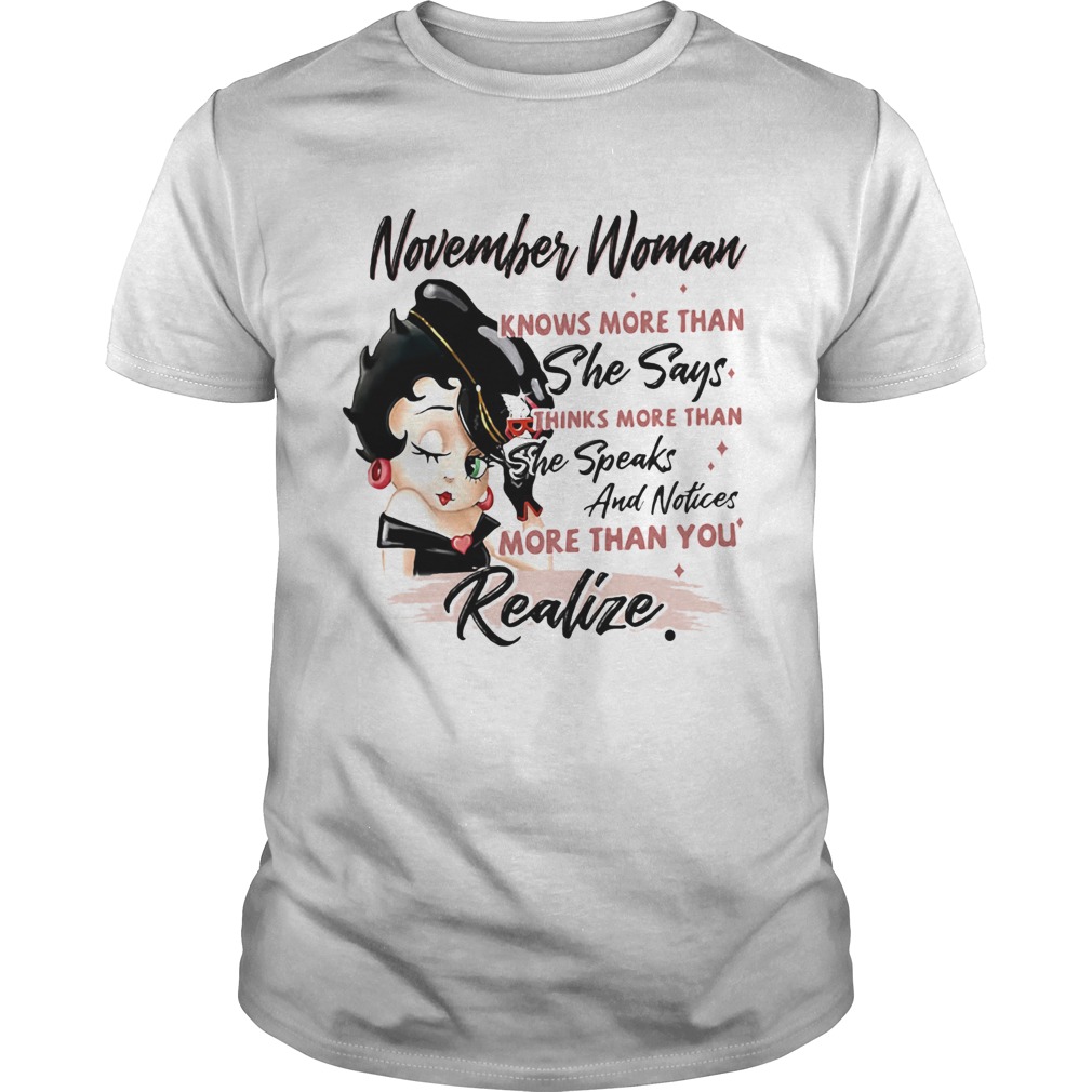 Betty boop november woman knows more than she says thinks more than she speaks and notices more tha