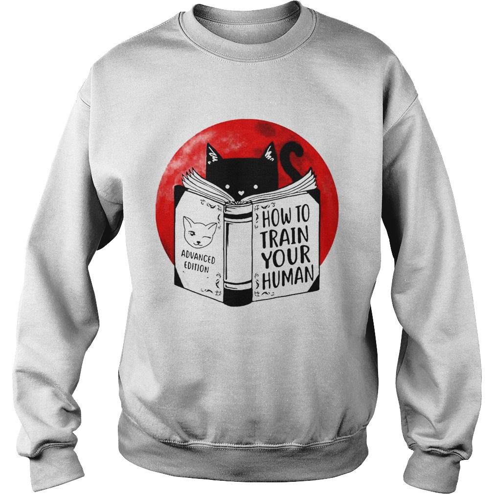 Black Cat Advanced Edition How To Train Your Human Moon Sweatshirt