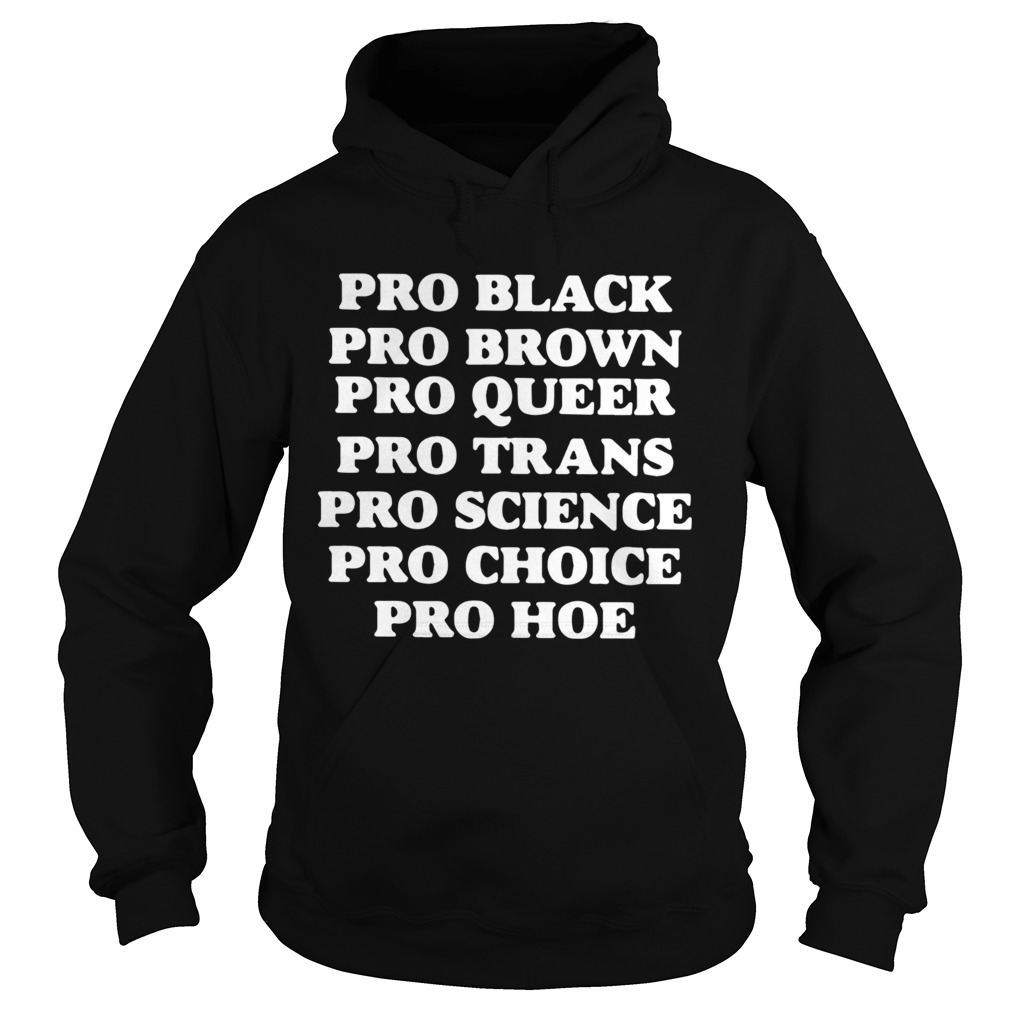 Black Pro Brown Proqueen Pro Trans Pro Science Pro Choice Pro Hoe Hoodie