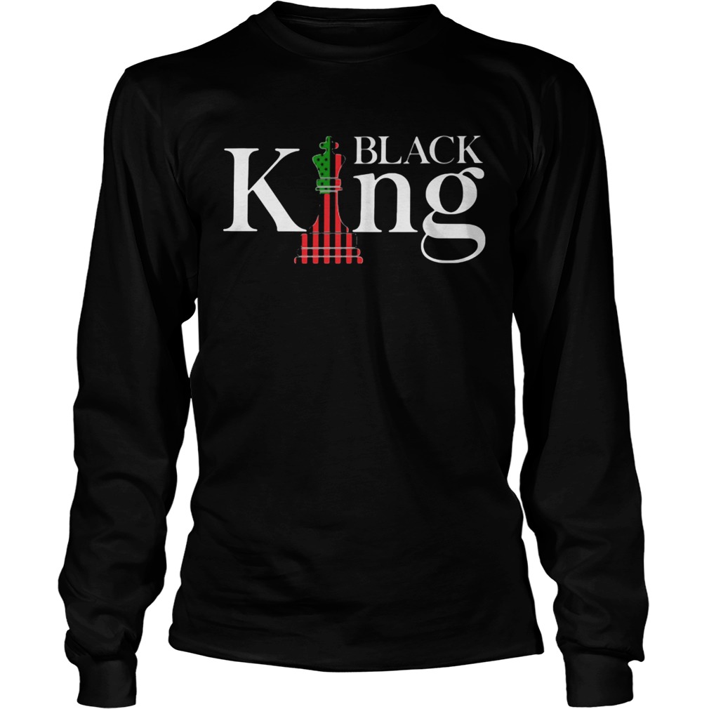 Black king american flag fathers day chess Long Sleeve