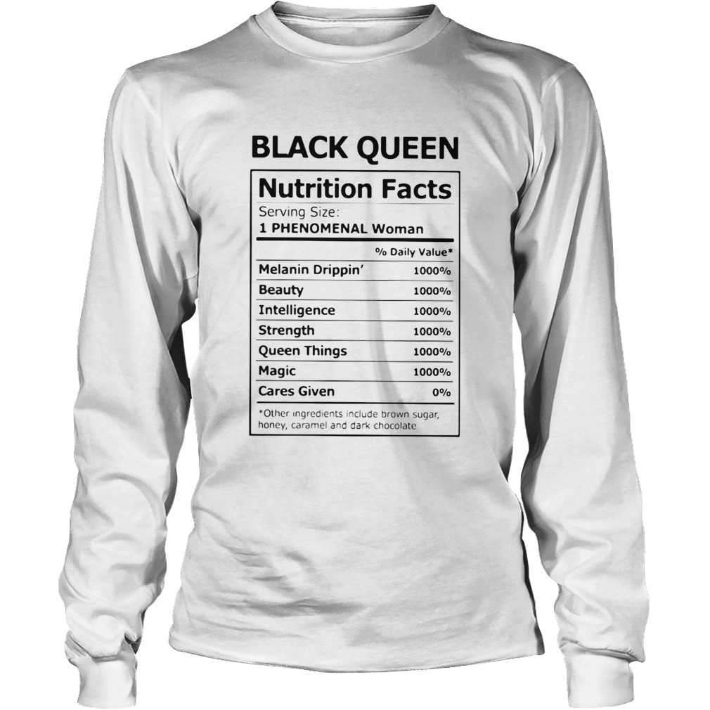 Black queen nutrition facts Long Sleeve