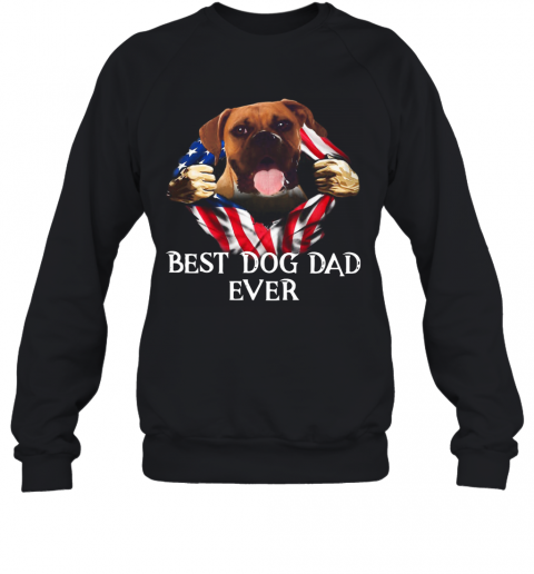 Blood Inside Me Boxer Dog American Flag Best Dog Dad Ever T-Shirt Unisex Sweatshirt