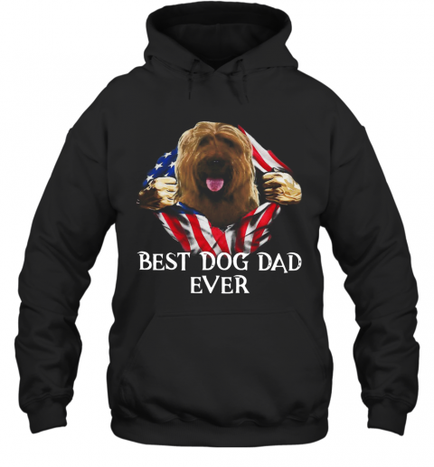 Blood Inside Me Briard Dog American Flag Best Dog Dad Ever T-Shirt Unisex Hoodie