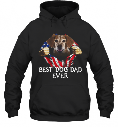 Blood Inside Me Brittany Dog American Flag Best Dog Dad Ever T-Shirt Unisex Hoodie