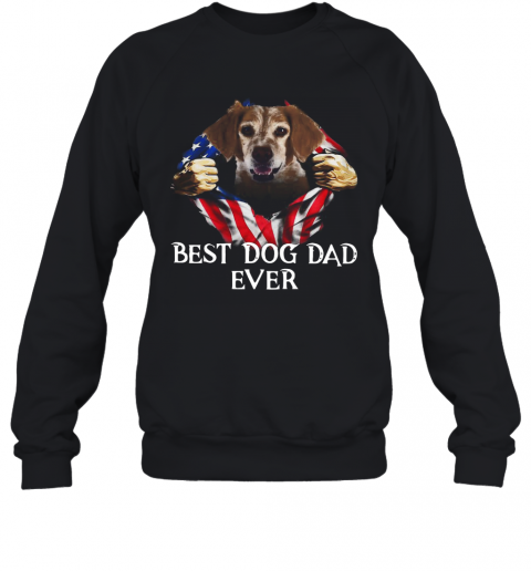 Blood Inside Me Brittany Dog American Flag Best Dog Dad Ever T-Shirt Unisex Sweatshirt