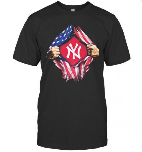 Blood Insides New York Yankees American Flag Independence Day T-Shirt