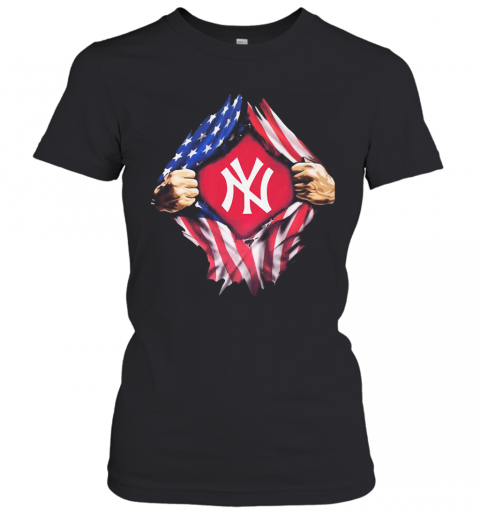 Blood Insides New York Yankees American Flag Independence Day T-Shirt Classic Women's T-shirt
