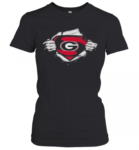 Blood Insides Superman Georgia Bulldogs Football T-Shirt Classic Women's T-shirt