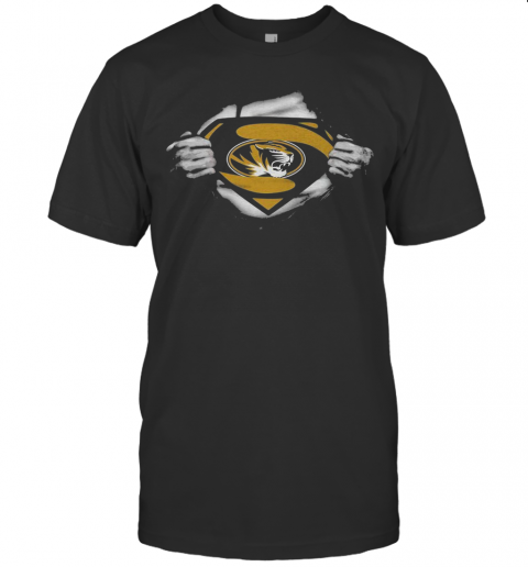 Blood Insides Superman Missouri Tigers Football T-Shirt Classic Men's T-shirt