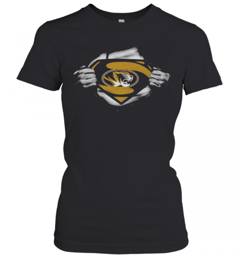 Blood Insides Superman Missouri Tigers Football T-Shirt Classic Women's T-shirt