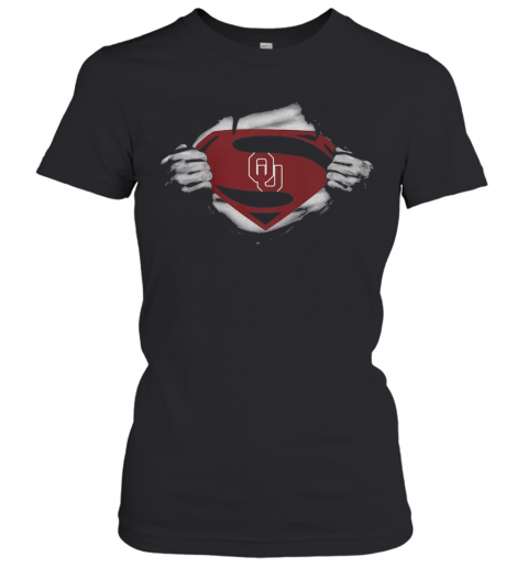 Blood Insides Superman Oklahoma Sooners Football T-Shirt Classic Women's T-shirt