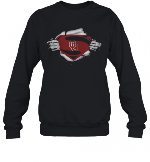 Blood Insides Superman Oklahoma Sooners Football T-Shirt Unisex Sweatshirt