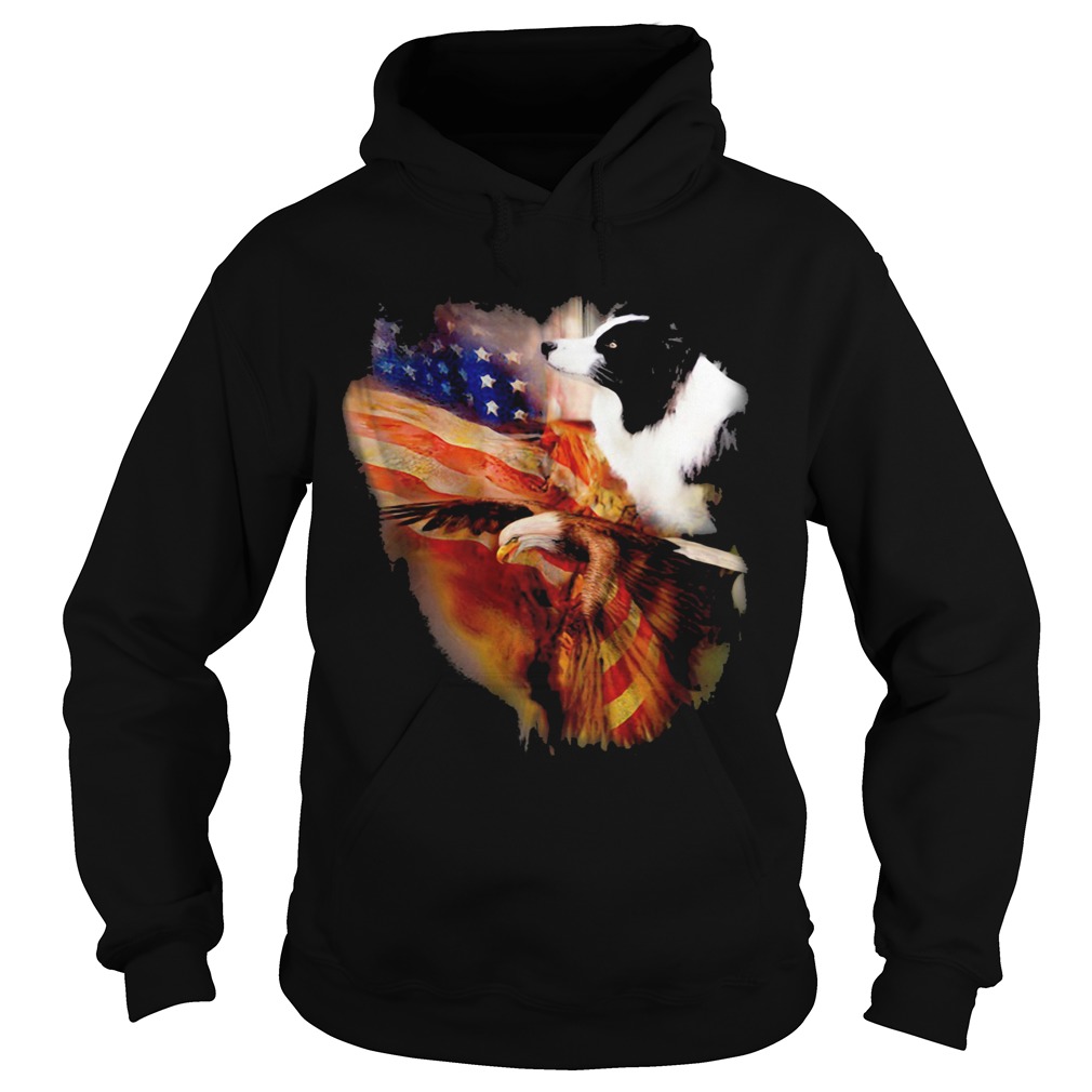 Border Collie American Wings Independence Day Hoodie