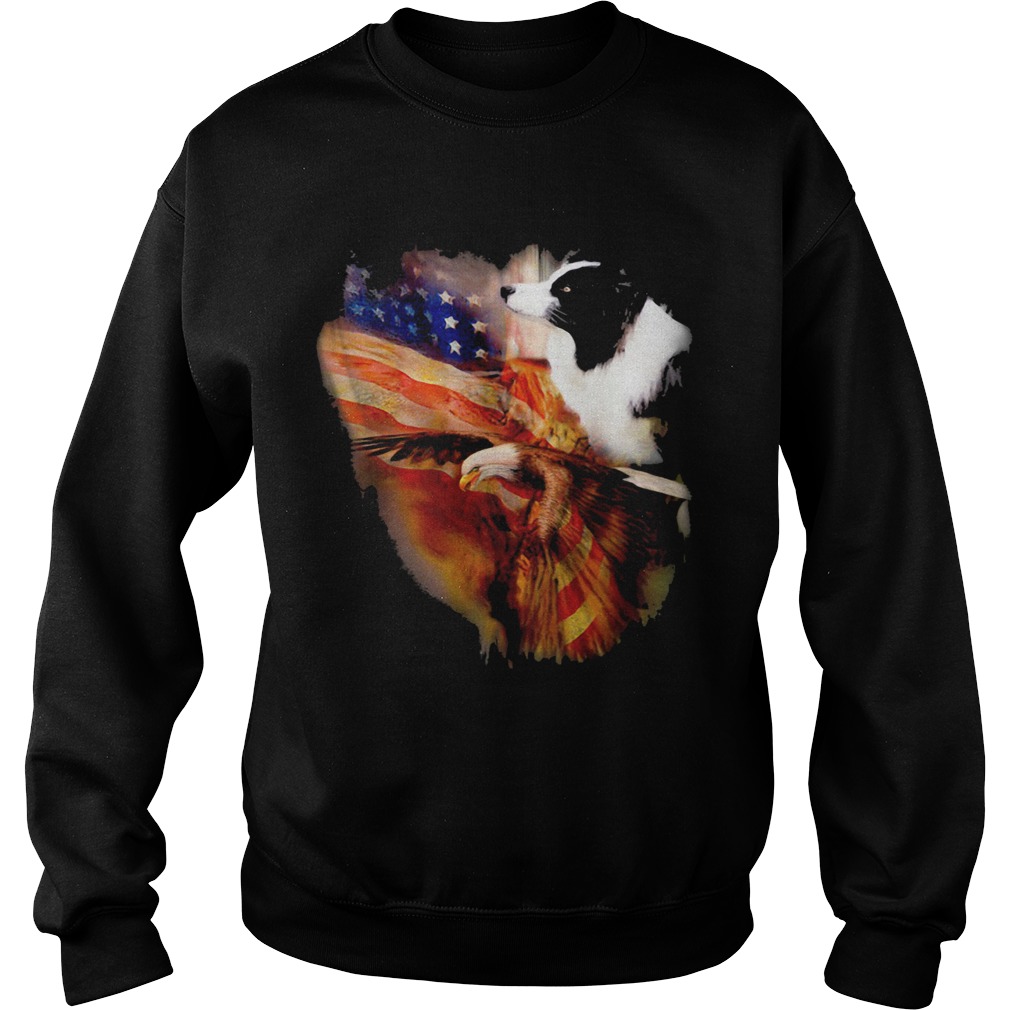 Border Collie American Wings Independence Day Sweatshirt