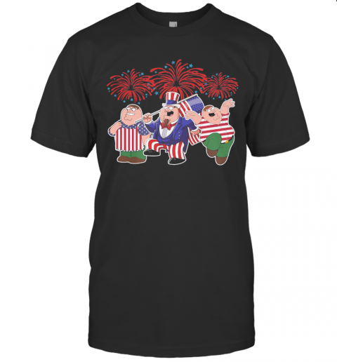 Brown Haired Dipper Pines Firework American Flag Independence Day T-Shirt