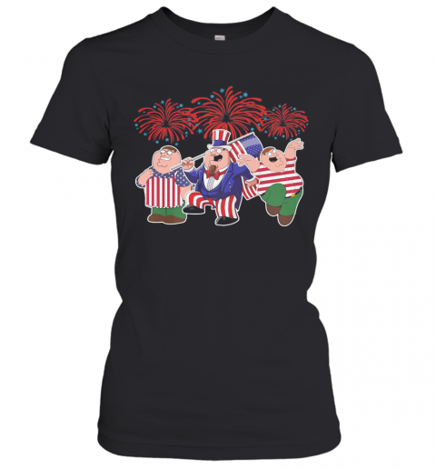 Brown Haired Dipper Pines Firework American Flag Independence Day T-Shirt Classic Women's T-shirt