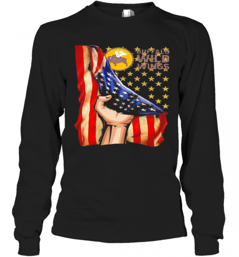 Buffalo Wild Wings American Flag Independence Day T-Shirt Long Sleeved T-shirt 