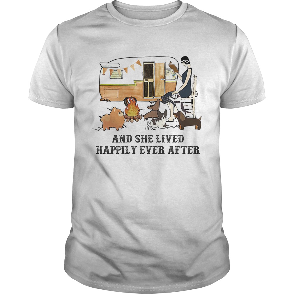 Camping fire and she lived happily ever after shirt