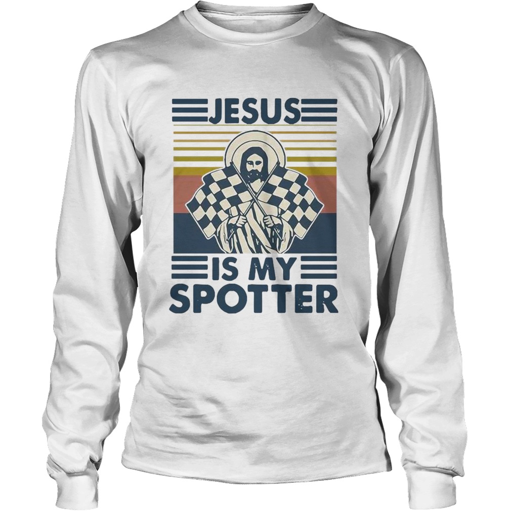 Car Racing Jesus Is My Spotter Vintage Long Sleeve