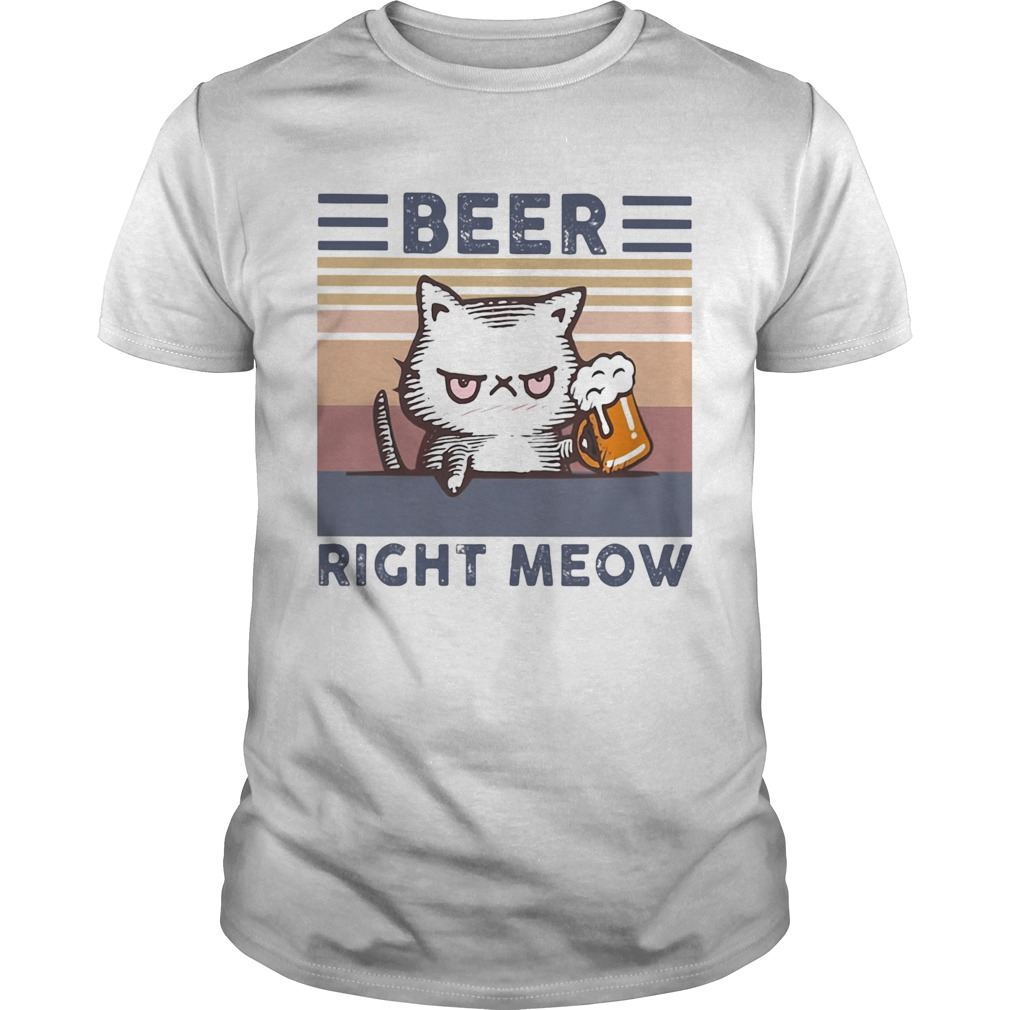 Cat Beer Right Meow Vintage shirt