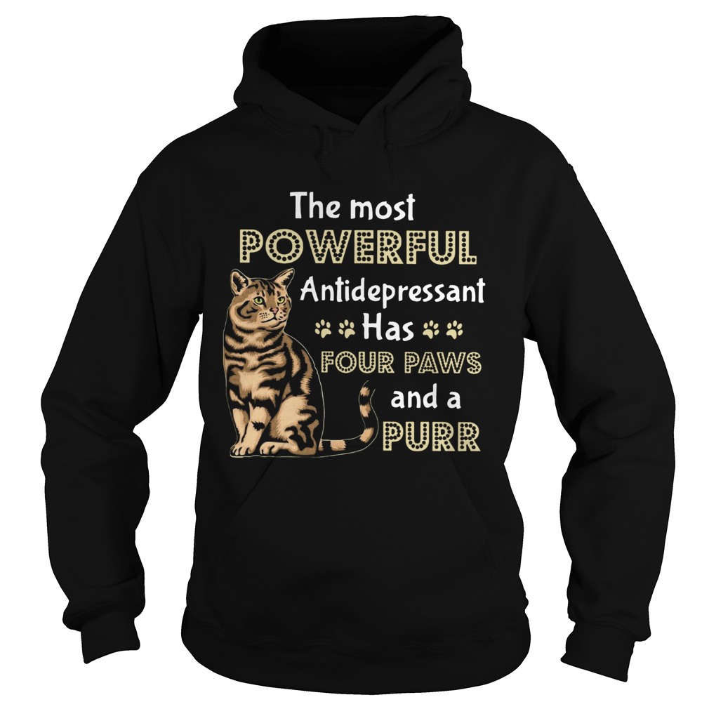 Cat The Most Powerful Antidepressant Has Four Paws And A Purr Hoodie