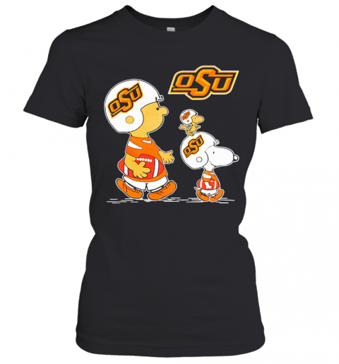 Charlie Brown Snoopy Woodstock Oklahoma State University Football T-Shirt Classic Women's T-shirt