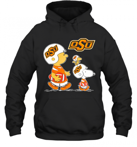 Charlie Brown Snoopy Woodstock Oklahoma State University Football T-Shirt Unisex Hoodie