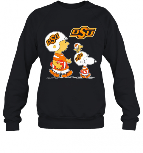Charlie Brown Snoopy Woodstock Oklahoma State University Football T-Shirt Unisex Sweatshirt