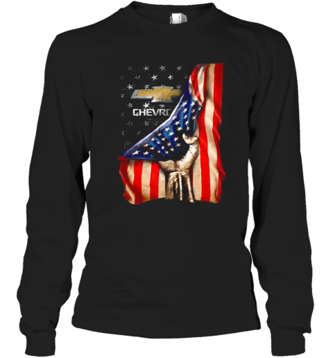 Chevrolet American Flag Independence Day T-Shirt Long Sleeved T-shirt 