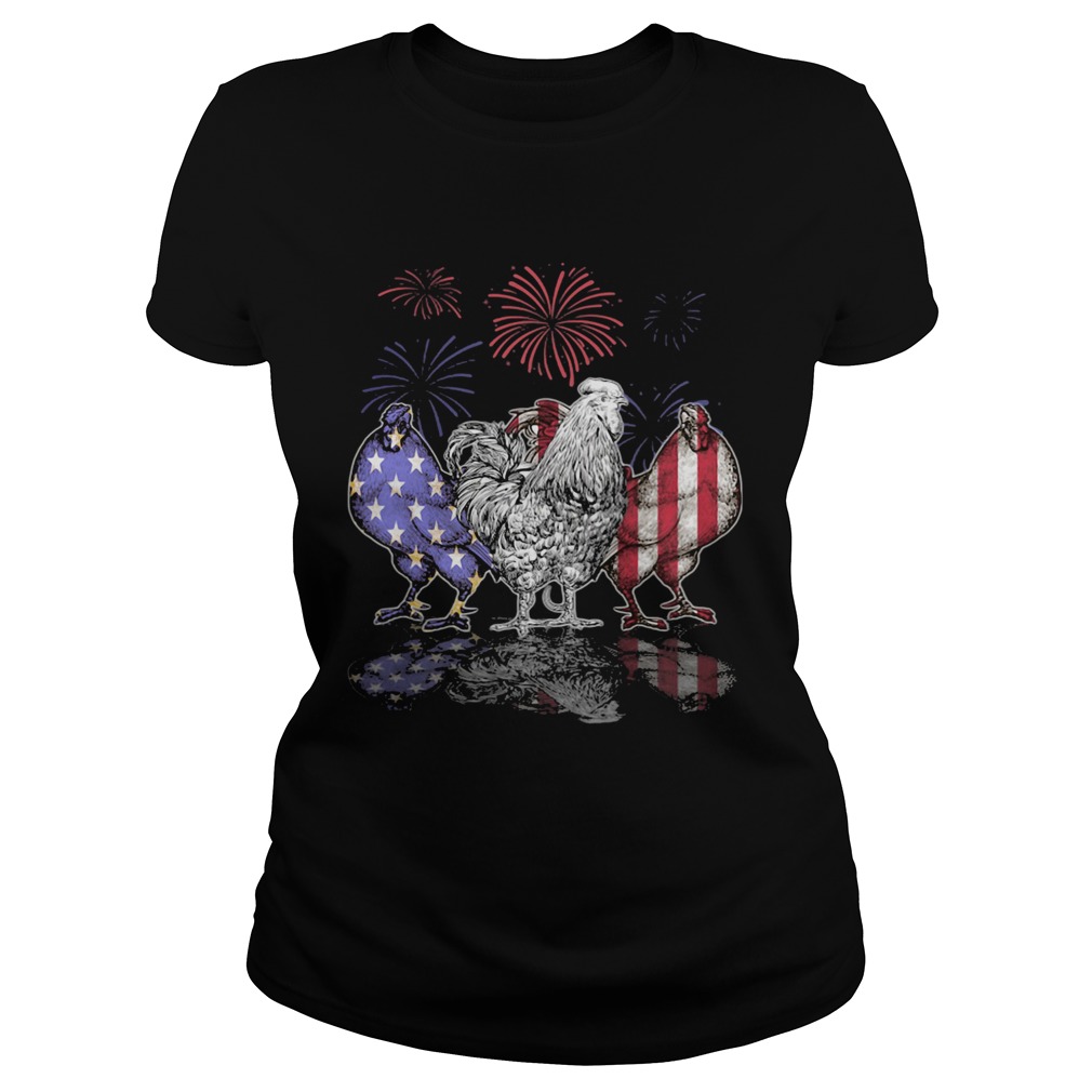 Chicken firework american flag independence day Classic Ladies