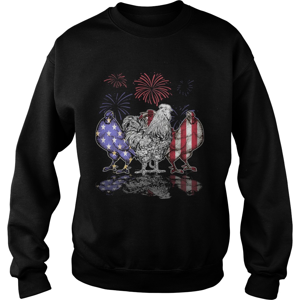 Chicken firework american flag independence day Sweatshirt