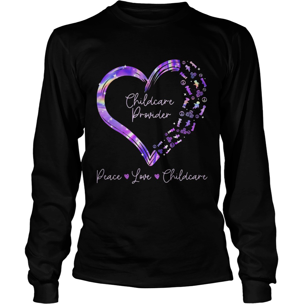 Childcare provider peace love heal heart Long Sleeve