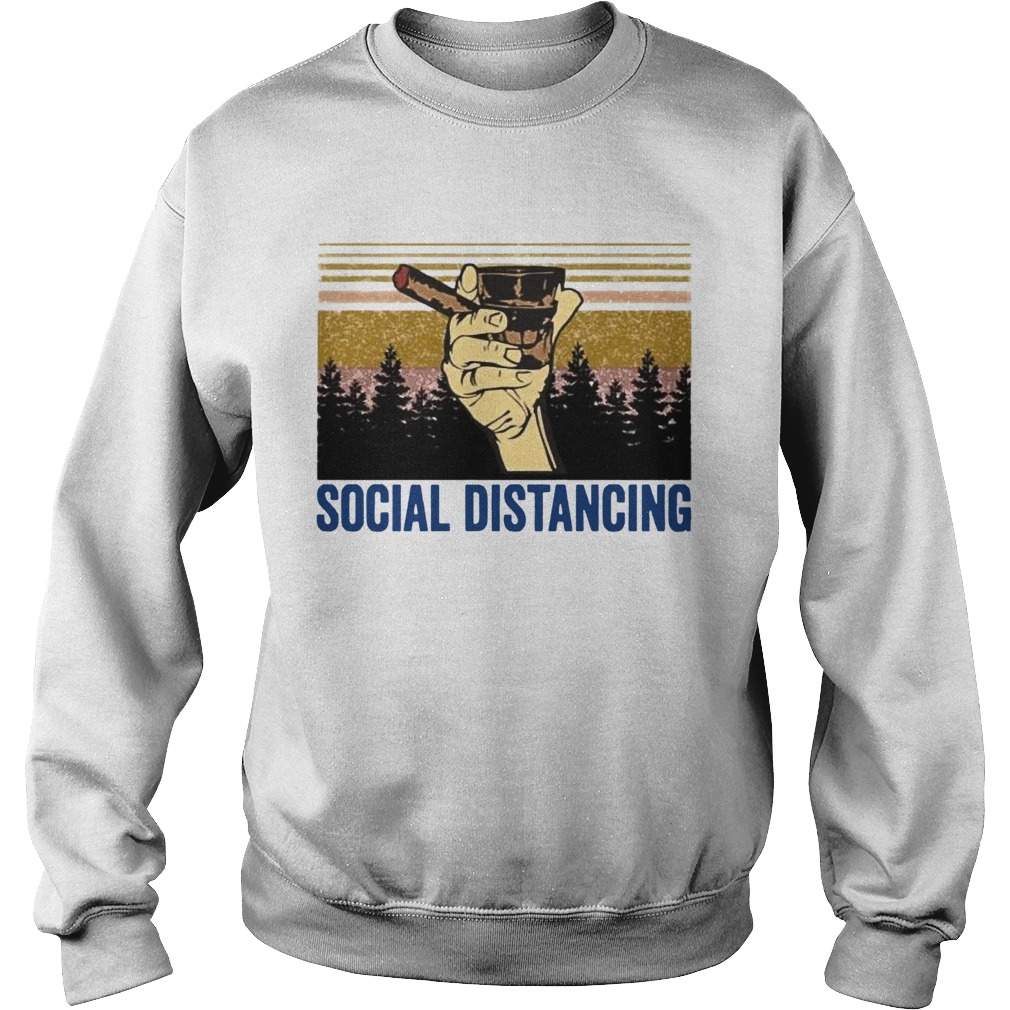 Cigar Social Distancing Vintage Sweatshirt