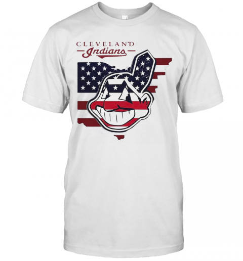 Cleveland Indians American Flag T-Shirt Classic Men's T-shirt
