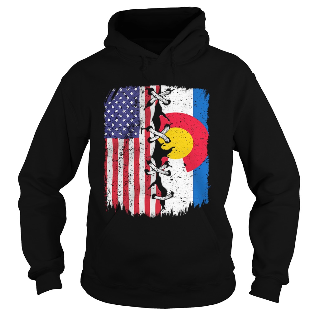 Colorado And American Flag Independence Day Hoodie
