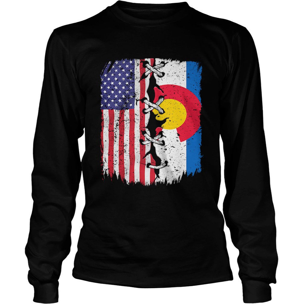 Colorado And American Flag Independence Day Long Sleeve