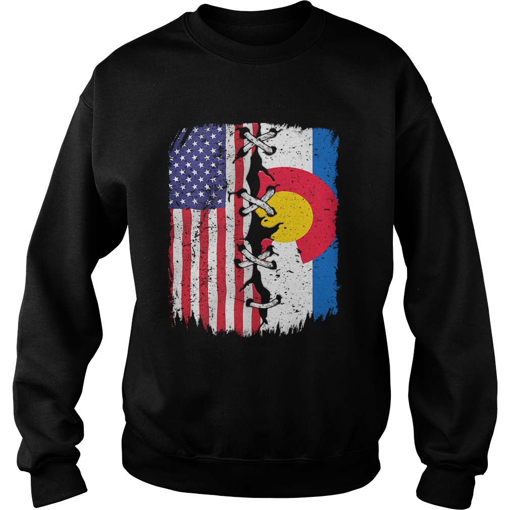 Colorado And American Flag Independence Day Sweatshirt