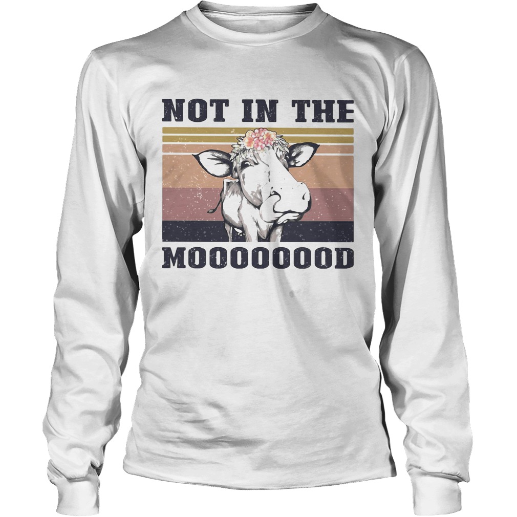 Cow not in the mooood vintage retro Long Sleeve