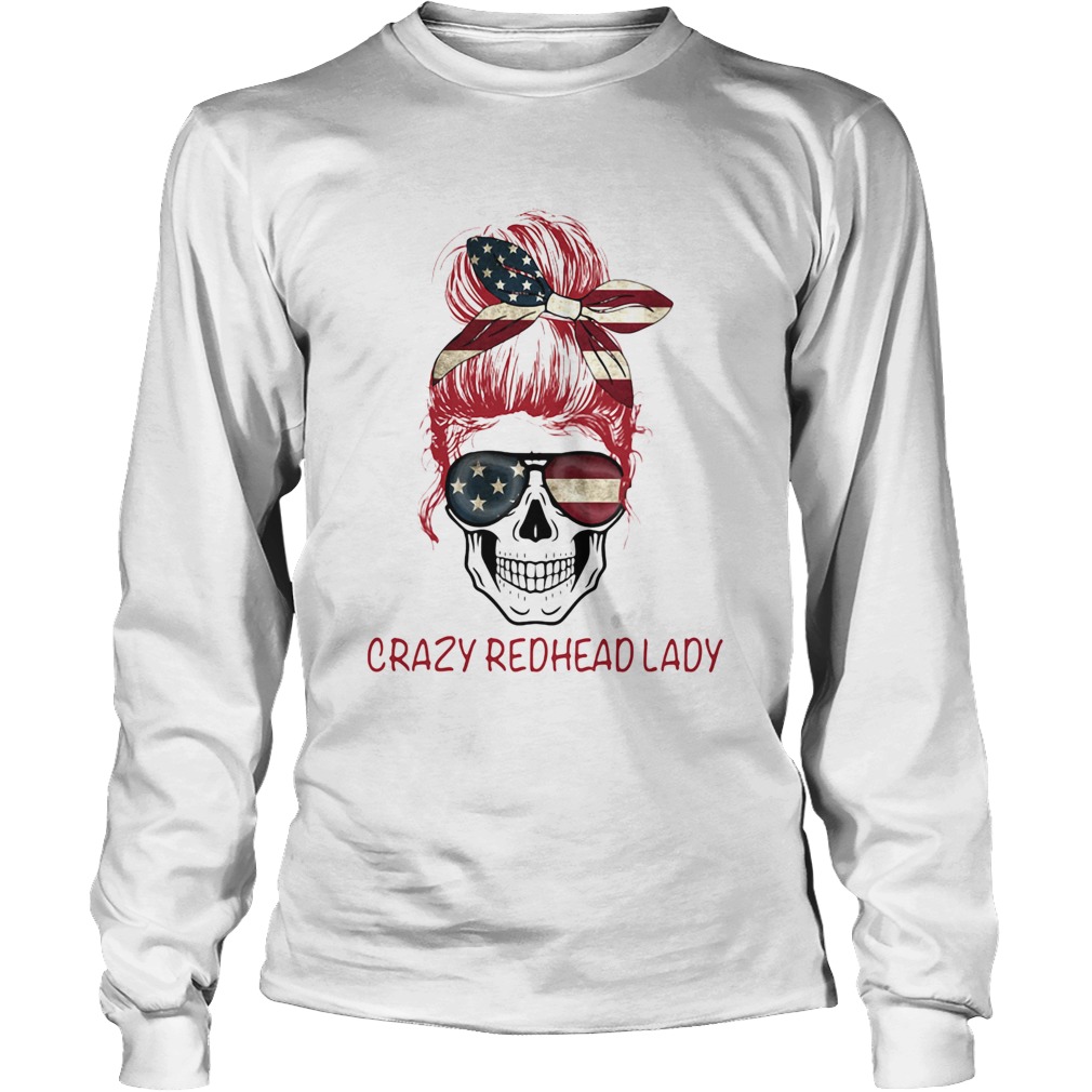 Crazy Redhead Lady Skull Long Sleeve