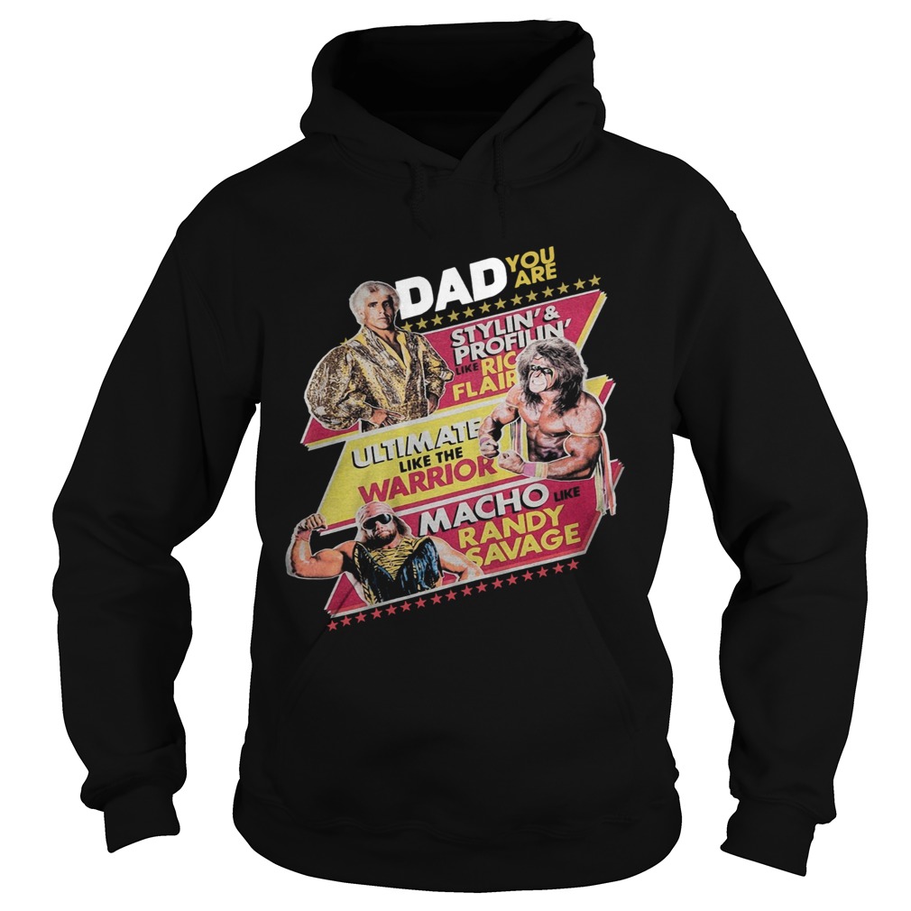 Dad You Are Stylin And Profilin Like Ric Flair Ultimate Like The Warrior Macho Like Randy Savage Hoodie