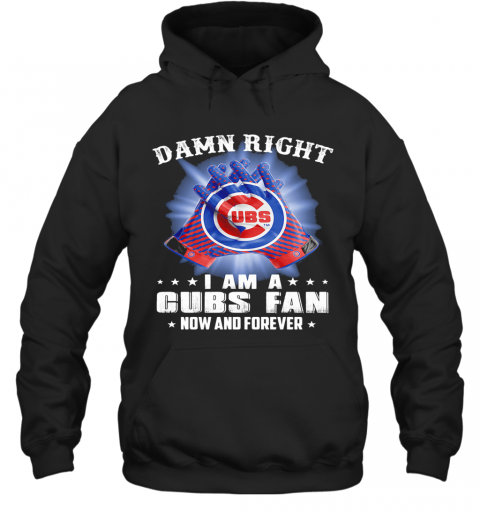 Damn Right I Am A Chicago Cubs Fan Now And Forever Stars T-Shirt Unisex Hoodie
