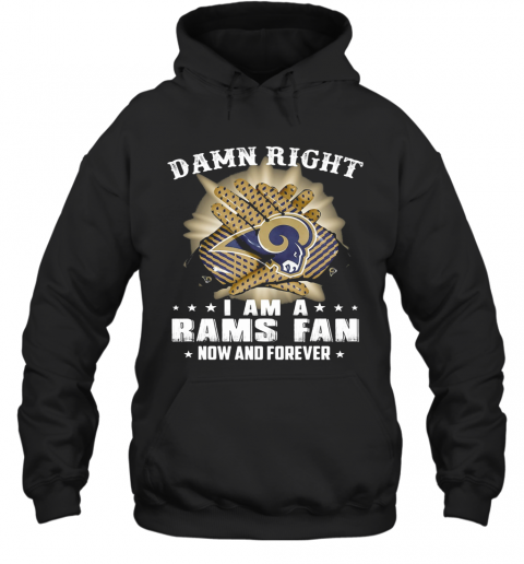 Damn Right I Am A Los Angeles Rams Fan Now And Forever Stars T-Shirt Unisex Hoodie