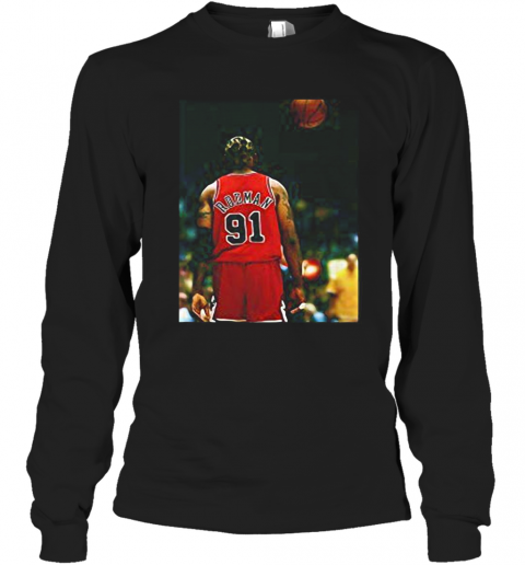 Dennis Rodman Chicago Bulls Player Basketball T-Shirt Long Sleeved T-shirt 