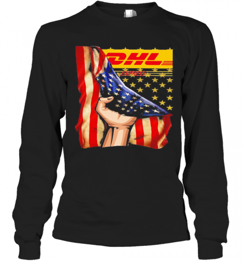 Dhl Express American Flag Independence Day T-Shirt Long Sleeved T-shirt