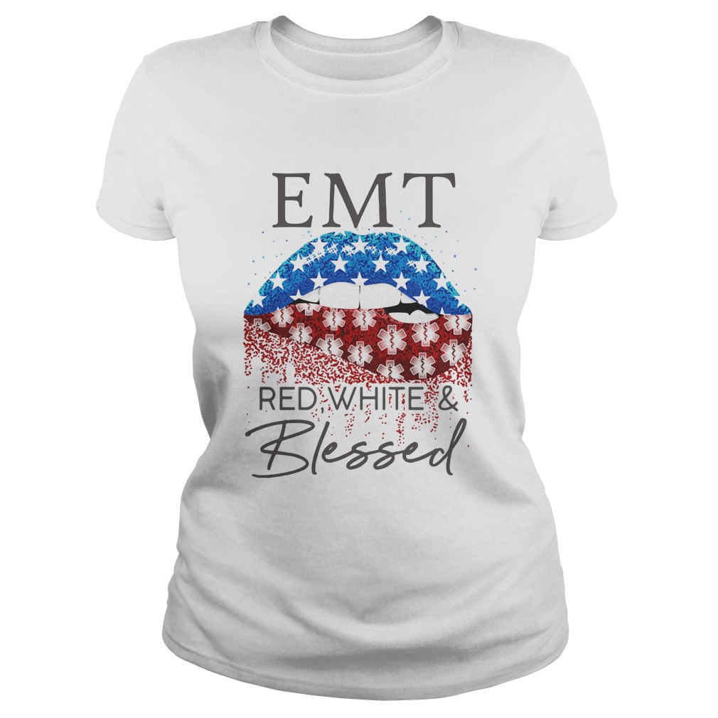 Diamond Lips EMt red white and blessed Classic Ladies