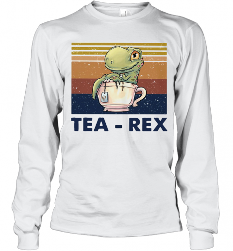 Dinosaurs Tea Rex Vintage Retro T-Shirt Long Sleeved T-shirt 