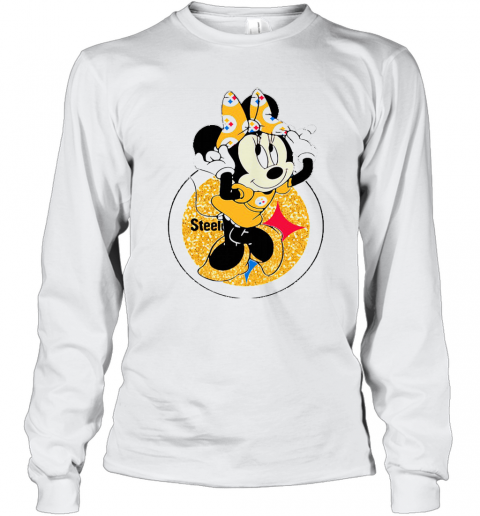 Disney Minnie Mouse Pittsburgh Steelers Football T-Shirt Long Sleeved T-shirt